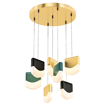 Minimalist Segment Seven Pendant Lights 3D model image 1 