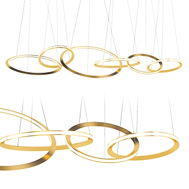 Oracle Seven Rings Chandelier 3D model image 1 