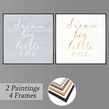 Elegant Wall Art Set 905 3D model image 1 