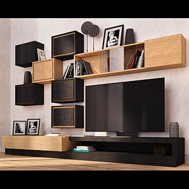 Modern TV Cabinet: Sleek Design for Every Home 3D model image 1 