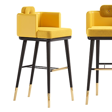 Mid-century Inspired Bar Stool 3D model image 1 