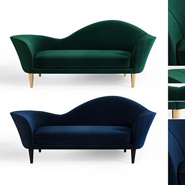 Elegant Grand Piano Sofa: Stylish, Versatile. 3D model image 1 