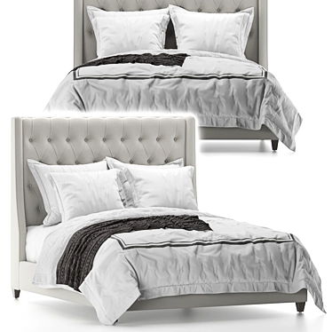 - Luxury Devereaux Tufted Bed
- Elegant Arhaus Devereaux Bed
- Opulent Tufted 3D model image 1 