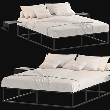 Modern 3D Bed with V-Ray | Design & Modeling 3D model image 1 