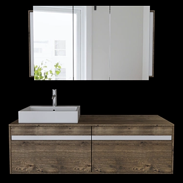 Ketho Floating Vanity Set 3D model image 1 