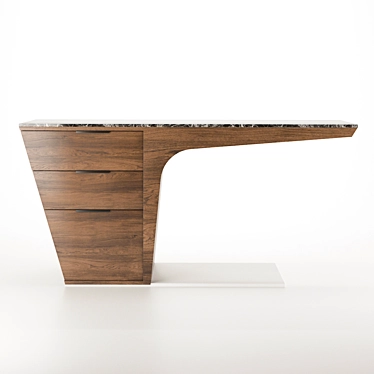 Bismark Wood and Stone Desk 3D model image 1 