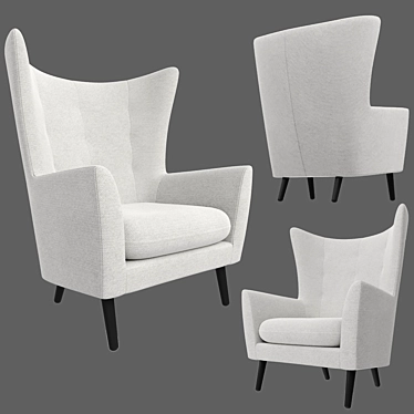 Modern Dolton Armchair: 6 Fabrics, Full Size & Plugin-Free 3D model image 1 