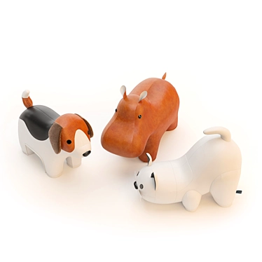 Adorable Beagle Hippo Cat Toy 3D model image 1 