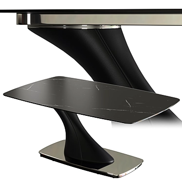 Elegant Extendable Glass Dining Table 3D model image 1 