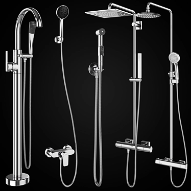 Hygiene Showers Set 92: Ravak, GROHE, Villeroy & Boch 3D model image 1 