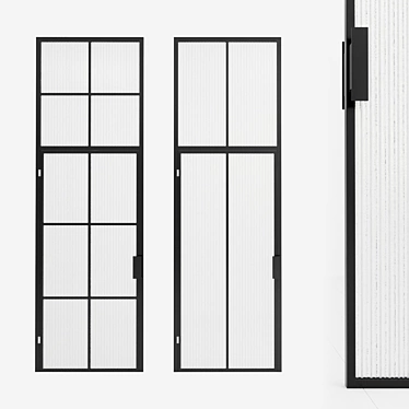 Modern Glass Door Partition 3D model image 1 