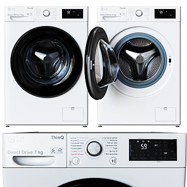 LG Smart Washer: Optimal Fabric Care 3D model image 1 