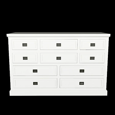 Oxford 10-Drawer Chest 3D model image 1 