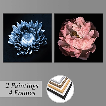 Mixed Media Wall Art Set 3D model image 1 