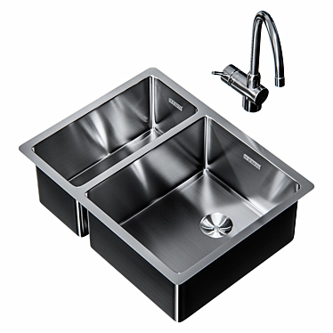 BLANCO Andano 340/180-U: Stylish Undermount Kitchen Sink 3D model image 1 