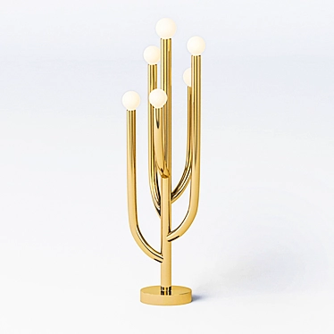 Title: Radiant Brass Cacti Lamp 3D model image 1 