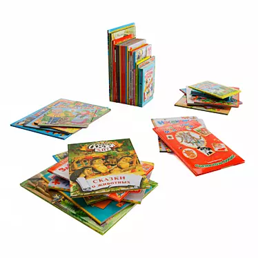 20 Children's Books: Original Sizes, Smoothing Modifier Included 3D model image 1 