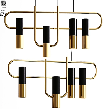 Sleek Storm Pendant Suspension 3D model image 1 