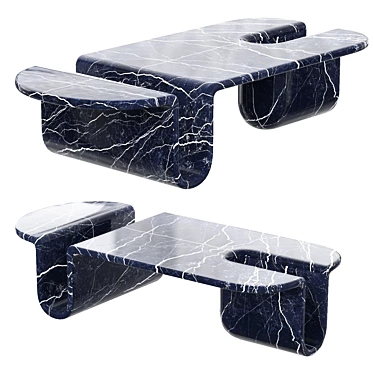 Marble Coffee Table: Bonnie & Clyde 3D model image 1 