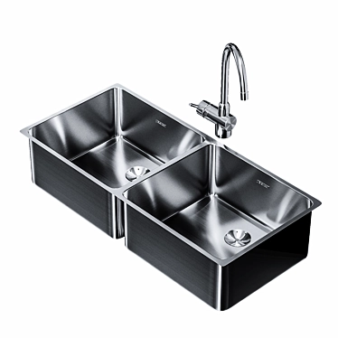 BLANCO Andano 400/400-U Stainless Steel Kitchen Sink 3D model image 1 