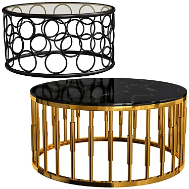 Elegant Alvaro Marble Coffee Table 3D model image 1 