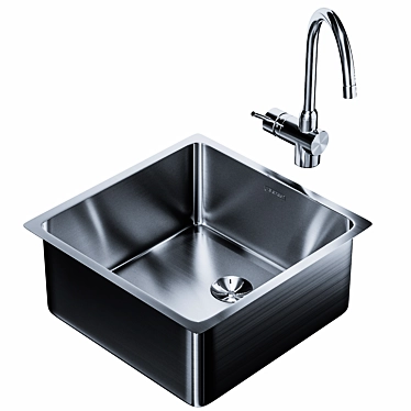 BLANCO ANDANO 400-U: Premium Stainless Steel Undermount Sink 3D model image 1 