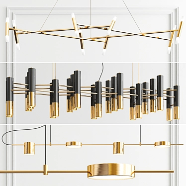 Luxury Counterpoint Diamant Ike Chandelier 3D model image 1 