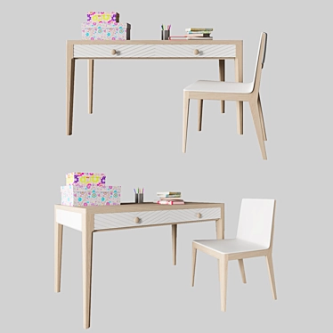 Sleek Modern Desk: Wood Story 3D model image 1 