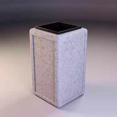 Metal and Concrete Street Urn 3D model image 1 