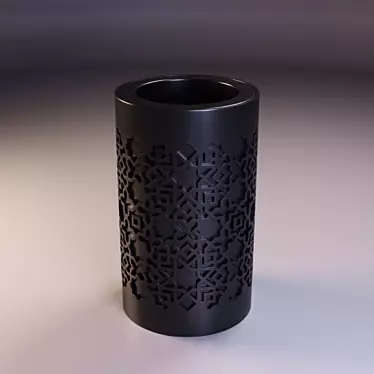 Metal Street Urn with Pattern 3D model image 1 