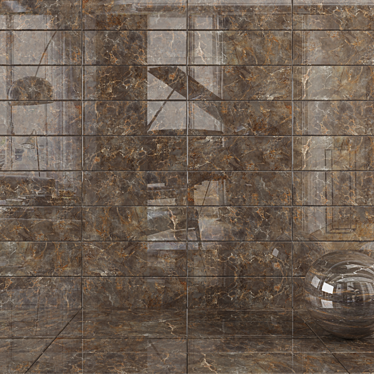 Elegant Brown Wall Tiles Set 3D model image 1 