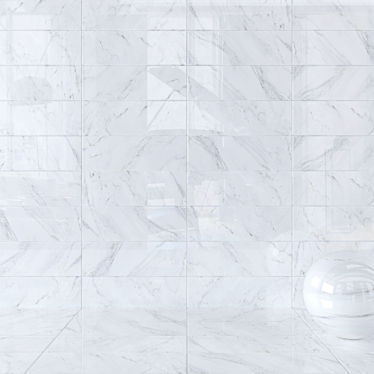 Escape White Wall Tiles: High-Quality, Multi-Texture Design 3D model image 1 