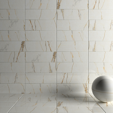 Estela White Wall Tiles: Multi-Texture Design 3D model image 1 