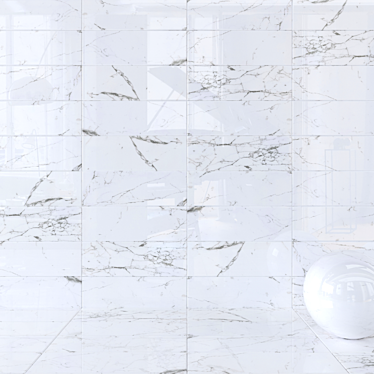 Flow White Wall Tiles: Multi-Texture Set 3D model image 1 