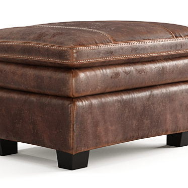 Vintage Tabacco Leather Ottoman 3D model image 1 