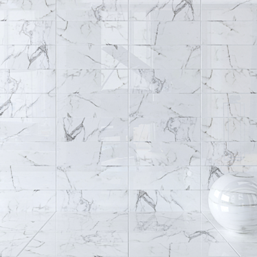 Legacy White Wall Tiles: Stylish 4-Piece Set 3D model image 1 