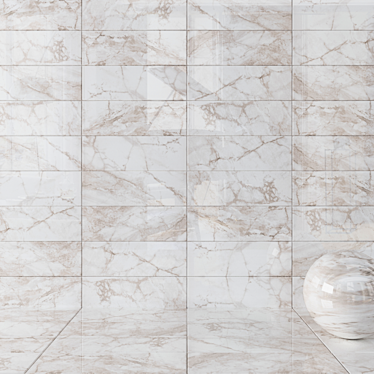 Elegant White Wall Tiles 3D model image 1 