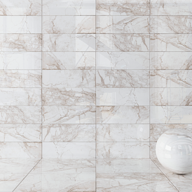 Nora White Wall Tiles - Set of 4 3D model image 1 