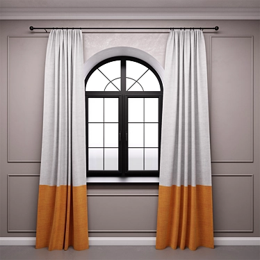 Arched Window Curtains: Elegant and Perfect Fit 3D model image 1 