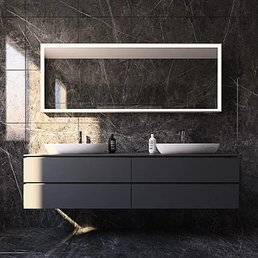 Contemporary Mirror Bathroom Set 3D model image 1 