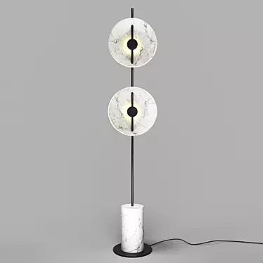 Delano Modern Black Metal Floor Lamp 3D model image 1 