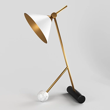 Modern Brass Desk Lamp 3D model image 1 