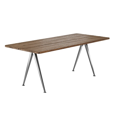 Smoked Oak Pyramid Table 02 3D model image 1 