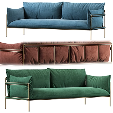 Kaba 2-Seater Outdoor Sofa: Sleek and Stylish Garden Seating 3D model image 1 