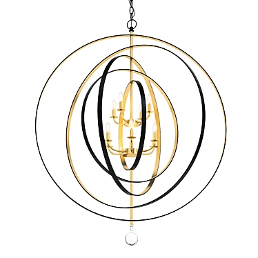 Elegant Luna 9-Light Foyer Chandelier 3D model image 1 