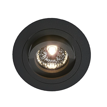 Modern Black LED Downlight - BASICO GU10 3D model image 1 