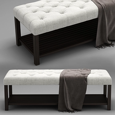 Cozy Chambers Tufted Bench 3D model image 1 