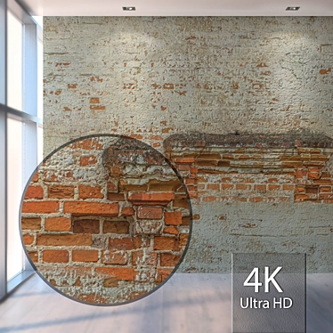 Seamless Brick Wall with Architectural Element 3D model image 1 