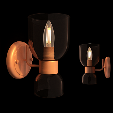 Modern Glass Wall Sconce, Freya Isla 3D model image 1 