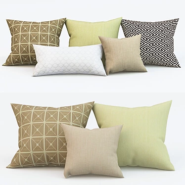 Modern Pillow Set: Soft Comfort for Bedrooms 3D model image 1 